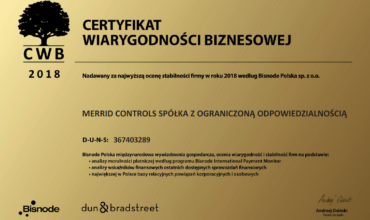 Bisnode Polska Certyfikat Wiarygodności Biznesowej 2018